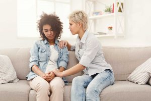 Consoling Friend on Couch