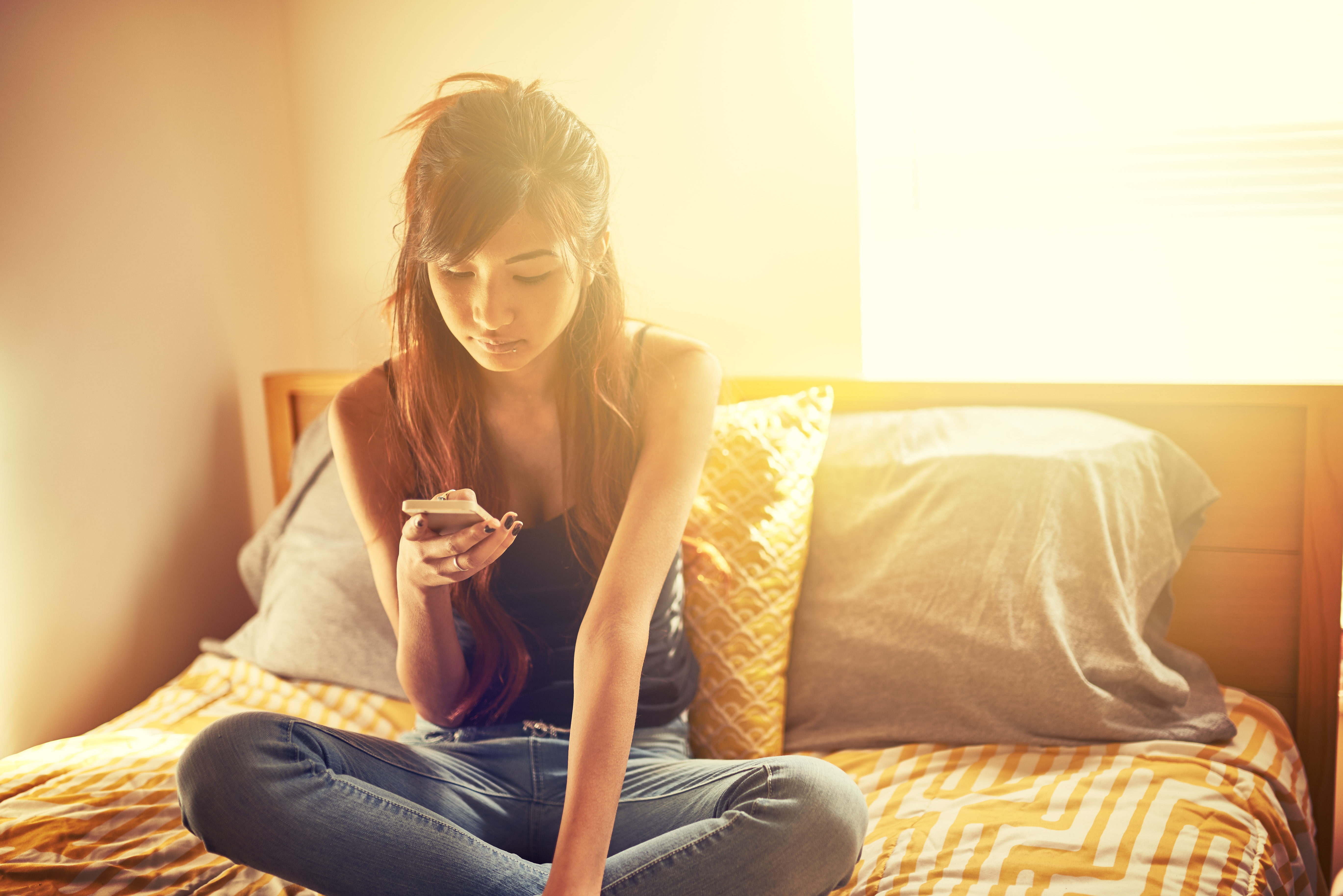 person looking at phone