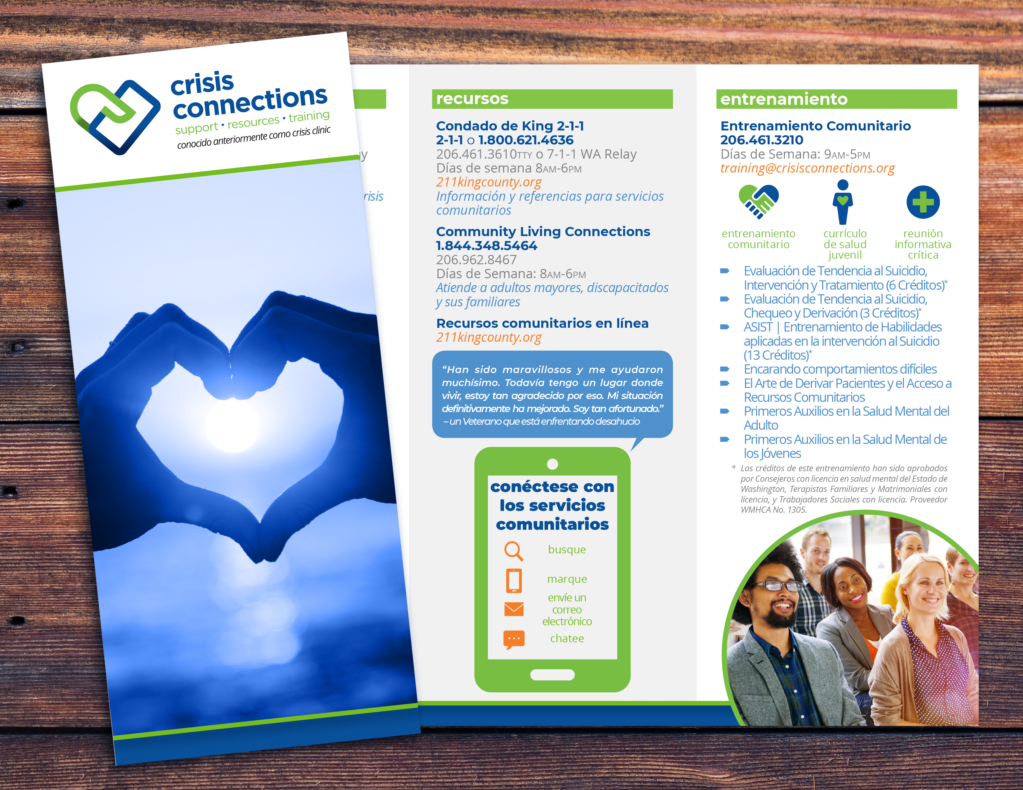 crisis connections spanish brochure