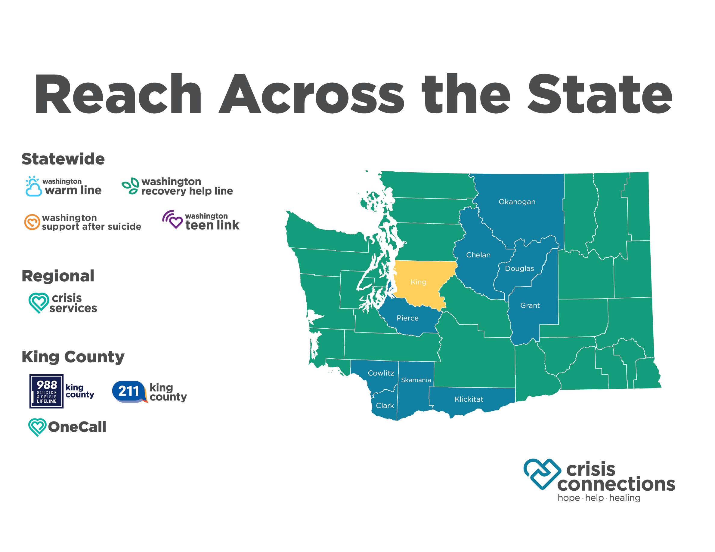 Reach Across the State Map + Crisis Connections Programs