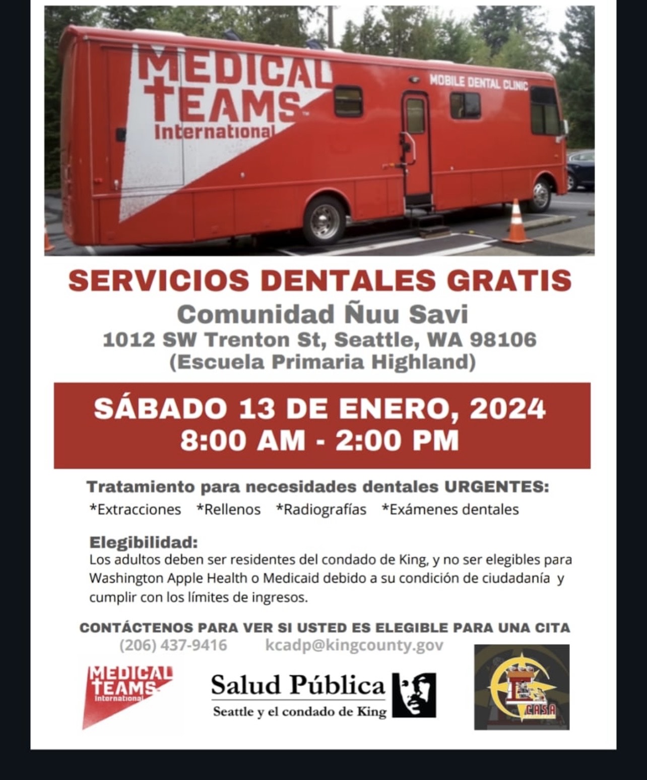 Servicios Dentales Gratis 1/13/24