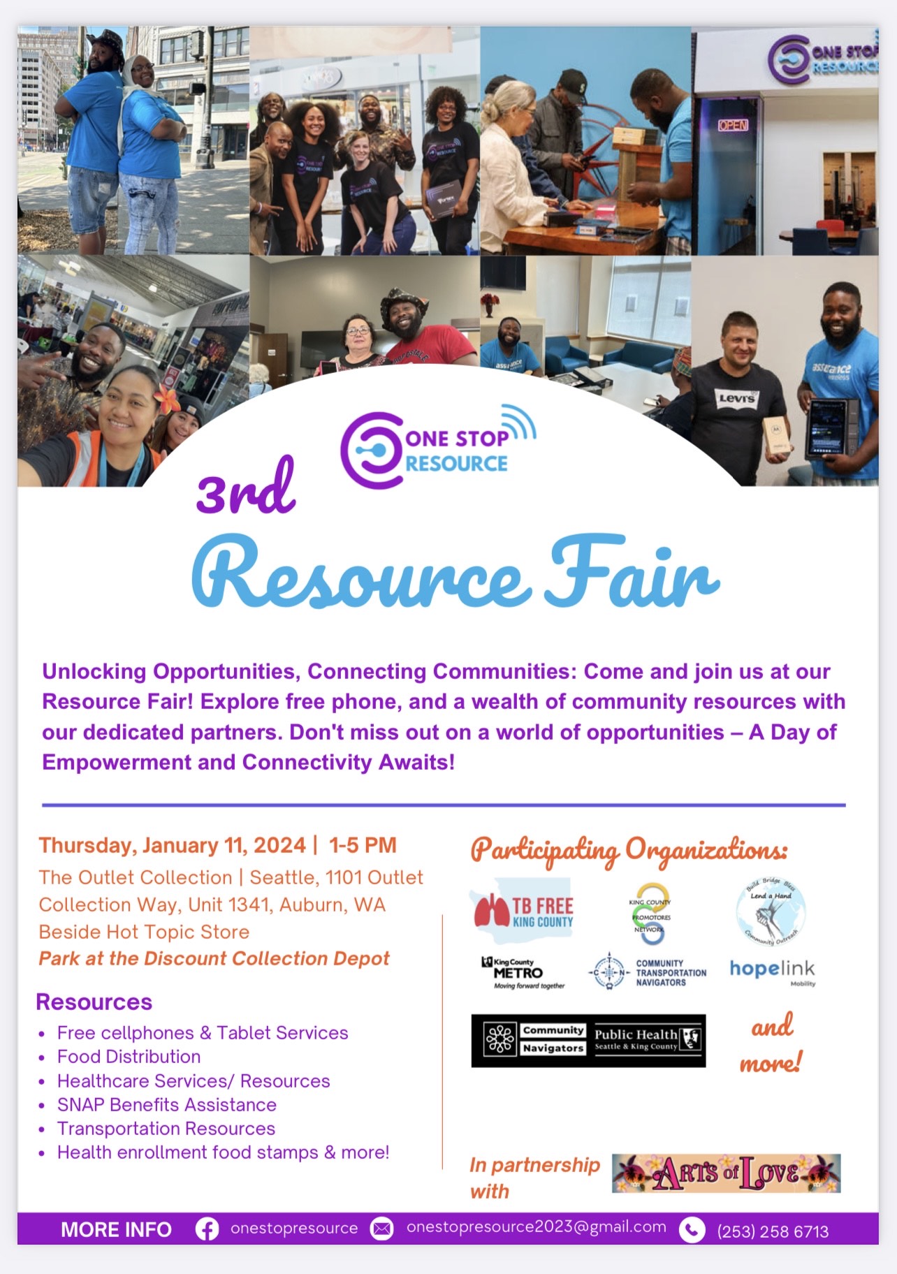 One Stop Resource Fair Jan 11, 2024 Auburn